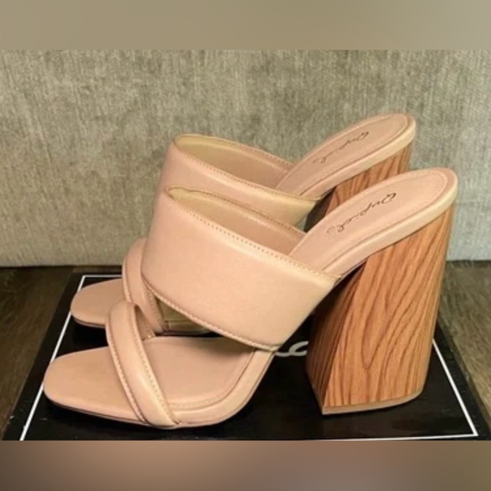 Qupid Chandler Nude Block Heel Sandals